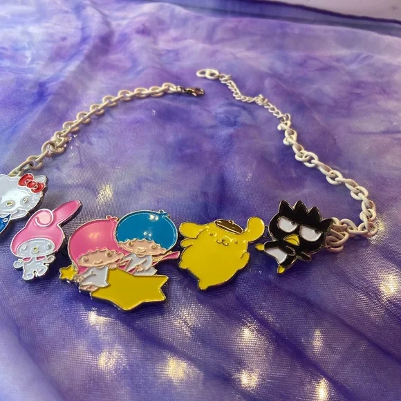 Sanrio Hello Kitty Enamel Pendants Maximalist Statement Necklace Women’s Adult - Picture 3 of 6